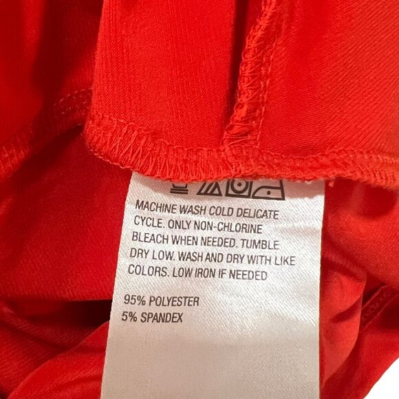 Red Cap Sleeve Drape Top With Gold Zipper Accent - S - Picture 6 of 6